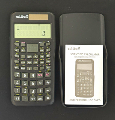Caliber Scientific Calculator Handheld Solar/Battery Power LCD Display