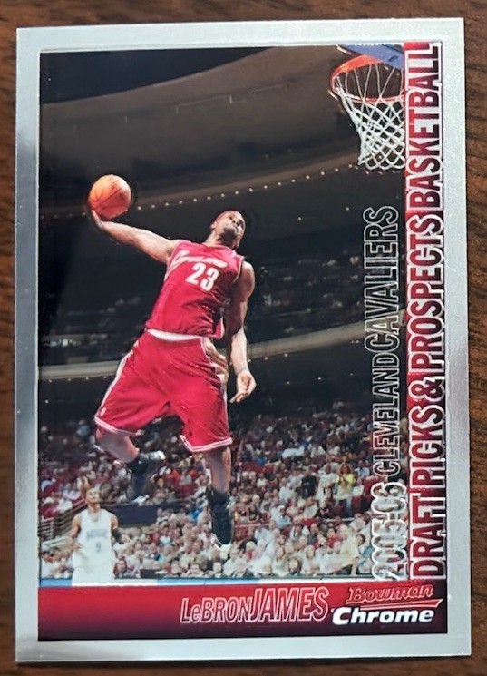2005-06 BOWMAN CHROME LeBRON JAMES CARD NO. 23 CLEVELAND CAVALIERS LAKERS