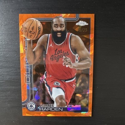 2025-26 Topps Chrome Sapphire James Harden Orange Refractor 18/25 Clippers #54