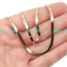 Designer Inspired 18K Rose Gold Filled 20inch 5mm Wide Flat Snake Chain Necklace