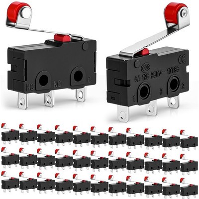 Copkim 30 Pcs Micro Limit Switch Kw12-3 AC 250V 5A SPDT 1NO 1NC Switch...