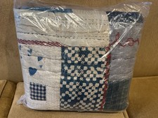 Pottery Barn LOVE Reversible Handcrafted Quilt Full / Queen Blues NEW w/o tags