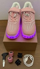 Girls Roller Skate Shoes Retractable Wheels LED Light Up Sneakers Size Kids 5.5