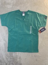 Cherokee Authentic Workwear New Scrub Top Women Surgical Grn XS 3 Pockets V Neck
