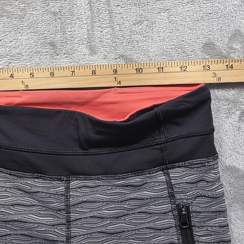 Lululemon Pants Womens 6 Gray Black Wave Groove Leggings High Rise Yoga Athletic - Picture 6 of 9