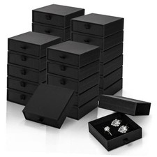 24 Pack Jewelry Gift Boxes, 3.5x3.5x1.2 Inch Cardboard Jewelry Packaging Box