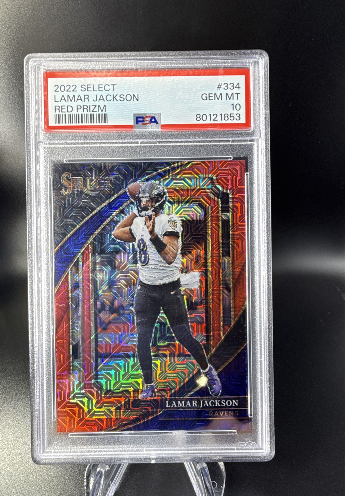 2022 Panini Select - Suite Level Lamar Jackson #334 Red Prizm /49