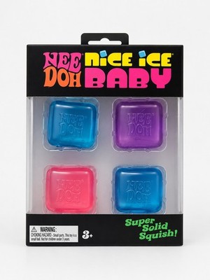 NeeDoh Nice Ice Baby Squishy Toy 4 Pack Schylling Super Solid Squish NEW