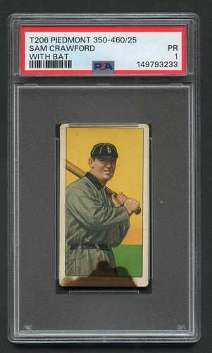 1909-11 T206 PIEDMONT Sam Crawford With Bat PSA 1 HOF