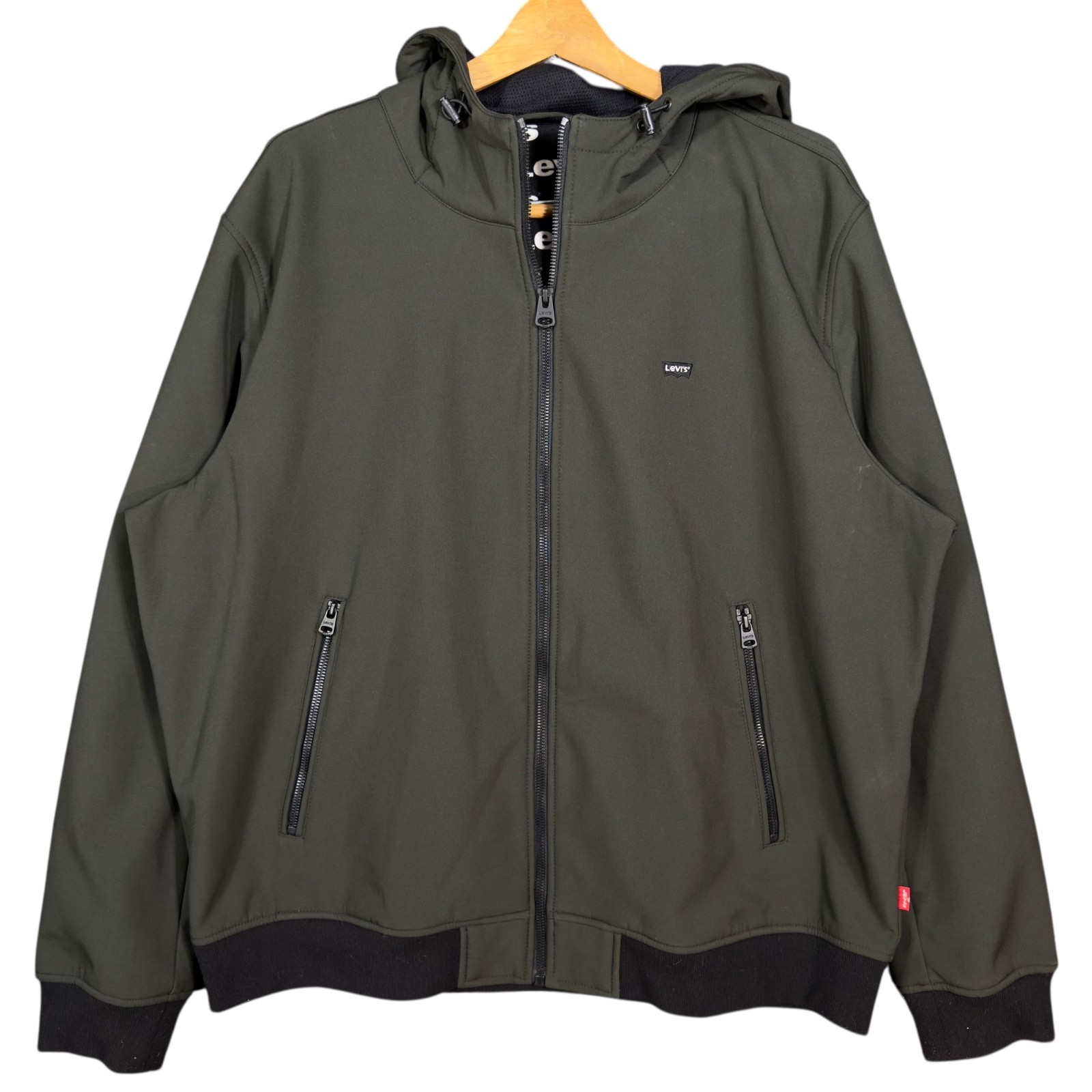 Levi's Softshell Lined Hooded Bomber Jacket Olive… - image 1