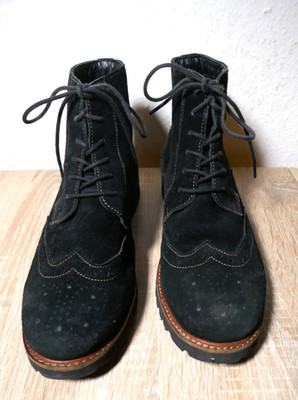  PECKOTT SCHWARZE WILDLEDER STIEFELETTEN  GRÖßE 40  LEICHTES WARMFUTTER KLASSE