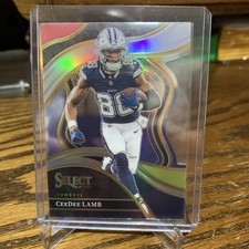 2023 Panini Select - Club Level CeeDee Lamb #287 Red & Yellow Prizm Die-Cut