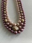 Vintage Faux Pearl Three Strand Choker With Beads Made In Japan — photo 3