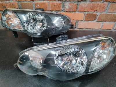 Honda HR-V GH1 GH2 GH3 GH4 Headlights Black Housing Front Lamps Pair JDM Style