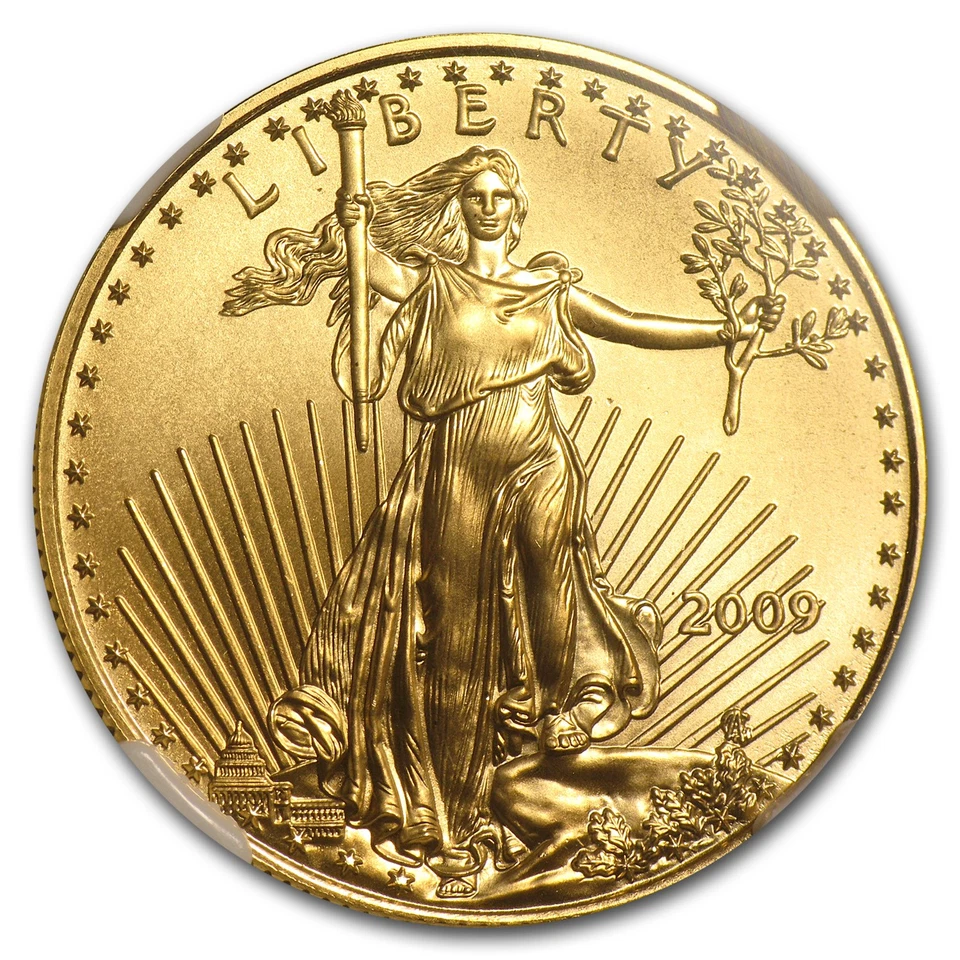 2009 1/2 oz American Gold Eagle MS-70 NGC (Early Releases) - Image 2 of 3