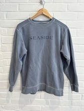 SEASIDE Comfort Colors Crewneck Sweatshirt Navy Small Excellent Condition Preppy