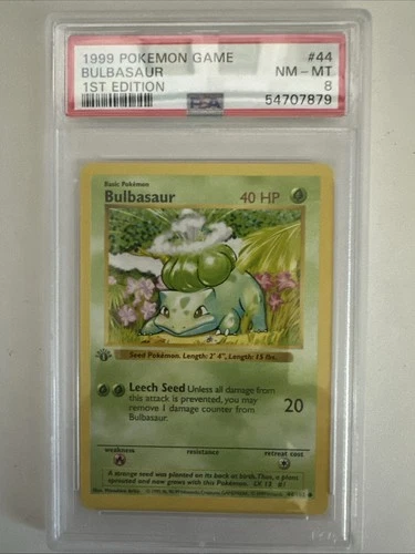Pokémon PSA 8 1st Edition Bulbasaur 044/102 Base Set (Shadowless)