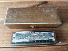 Vintage Chromatic harmonica Hering Membi C leather windsavers