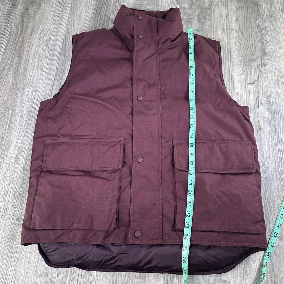 Cabelas Down Puffer Vest Mens Medium Northern Goose Down Maroon Outdoor Warm - Image 4 of 4