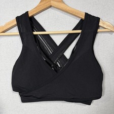 Fabletics Sports Bra Womens Large Black Strappy Cross Back Yoga Athletic