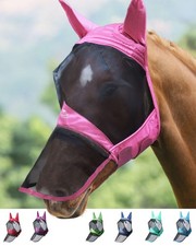 Harrison Howard CareMaster Pro Luminous Horse Fly Mask Large Eye Space Long N...