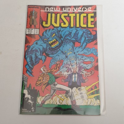 Marvel Comics Justice #13 New Universe VFN+/Nm (1986) Rare Vol 1 UK Free P&P 
