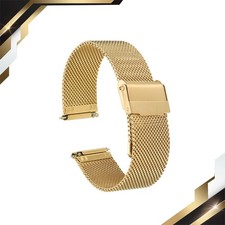 316L Stainless Steel Mesh Watch Band 20mm Quick Release Watch Straps Gold
