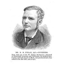 ROBERT FINLAY QC Liberal MP for Inverness - Antique Print 1886