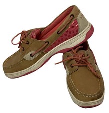 Sperry Boat Shoes Girls Size 5 Pink Polka Dot Deck Shoes