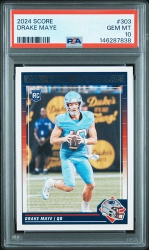 146287838 Drake Maye 2024 Panini Score #303 Rookie RC PSA 10