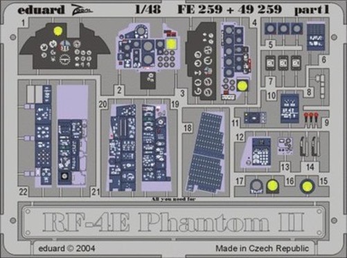 Eduard FE259 1/48 RF-4E for Hasegawa Photo Etch Detail Set
