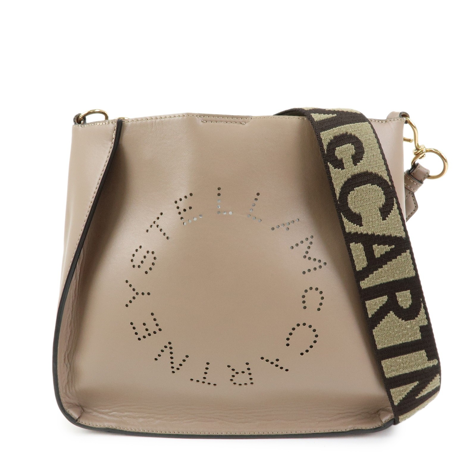 STELLA MCCARTNEY Faux Leather Shoulder Bag Crossbody Bag Beige Auth Used F/S