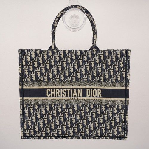 * Dior Large Book Tote Bag Oblique Monogram Embroidery