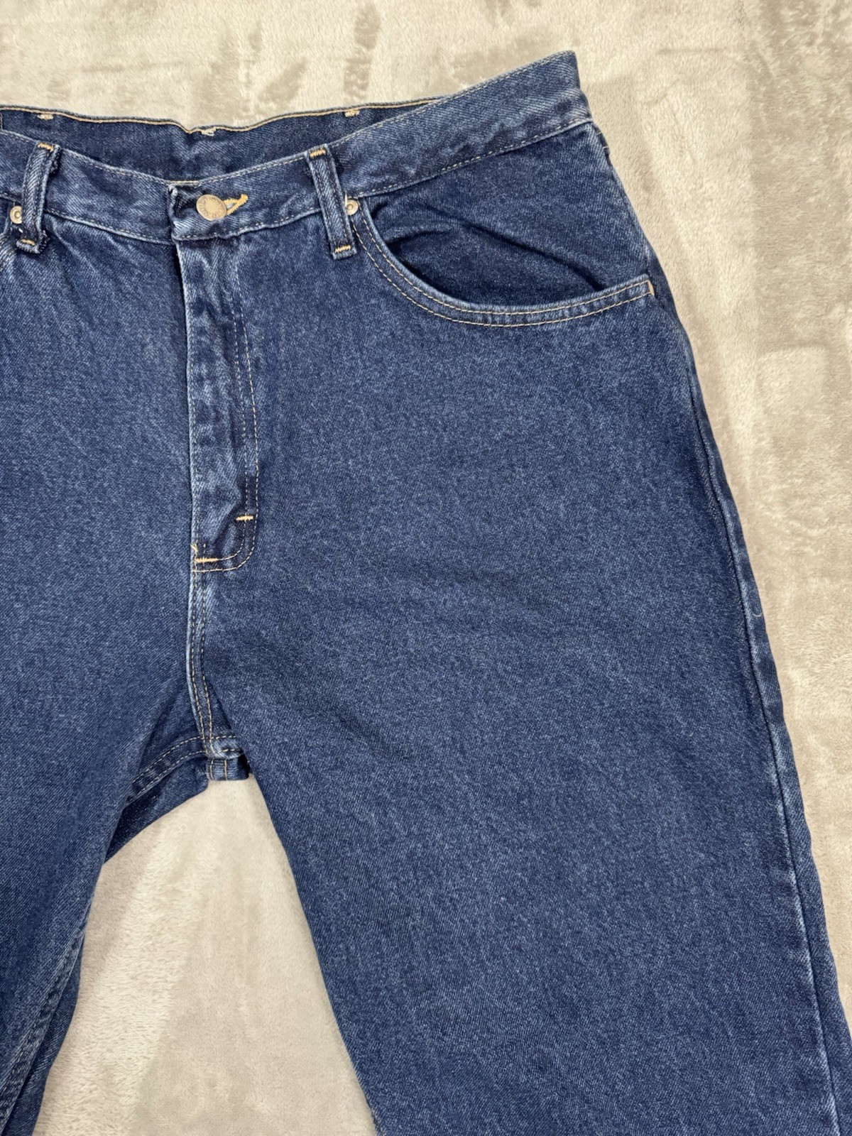 Wrangler Jeans Mens 46x32 Blue Relaxed Straight High Rise Dark Wash 9760WDR thumbnail 8