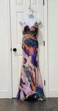 Blush Prom By Alexia Wisteria Lavender Abstract Floral mermaid Chiffon Formal