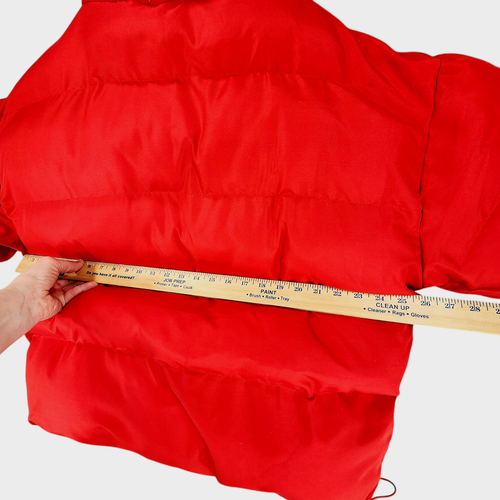 mnml Bubble Puffer Jacket M Men Red 26x26 Heavyweight Streetwear Full Zip READ - Picture 6 of 11