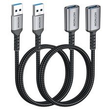 USB 3.0 Extension Cable 3FT 2Pack Nylon Braided USB A-to A-Female Extender ...