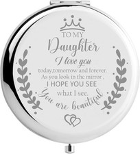 Daughter Gifts Compact Mirror for Daughter from Dad Mom, Daughter Birthday Gi...