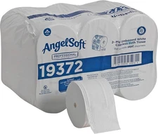 Compact Coreless 2-Ply Recycled Toilet Paper 125 Sheets Per Roll 18 Rolls/Case