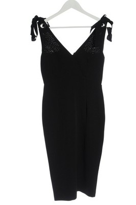 ZARA BASIC Midikleid Damen Kleid Gr. DE 38 schwarz Casual-Look
