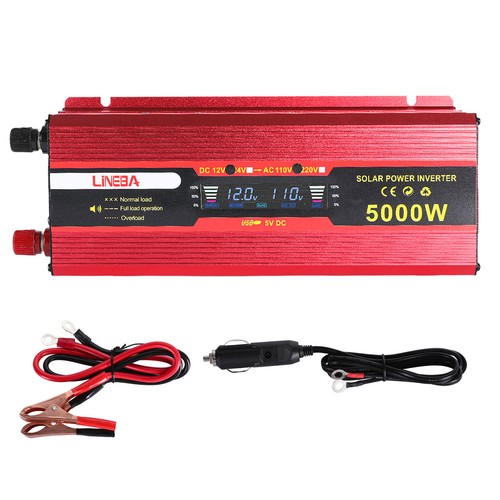 Grande 5000W Inverter Auto Display LED DC 12V 24V a AC 110V Convertitore Solare Camper - Foto 18 di 45