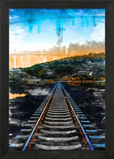 Pista Ferroviaria 6 Cornici Wall Art Poster Stampa su Tela Quadro