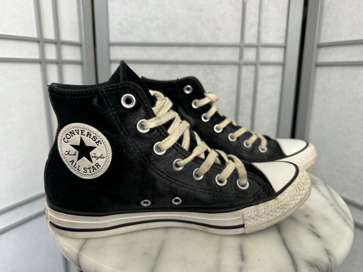 Womens Converse All Stars 557929F BLACK VELVET HIGHT TOP LACE UP