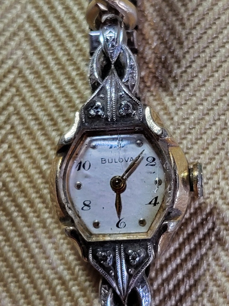Vintage 10k Rolled Gold Plate Bulova L4 Cuff Watch, WORKING Vintage 10k Rolled Gold Plate Bulova L4 Cuff Watch, WORKING