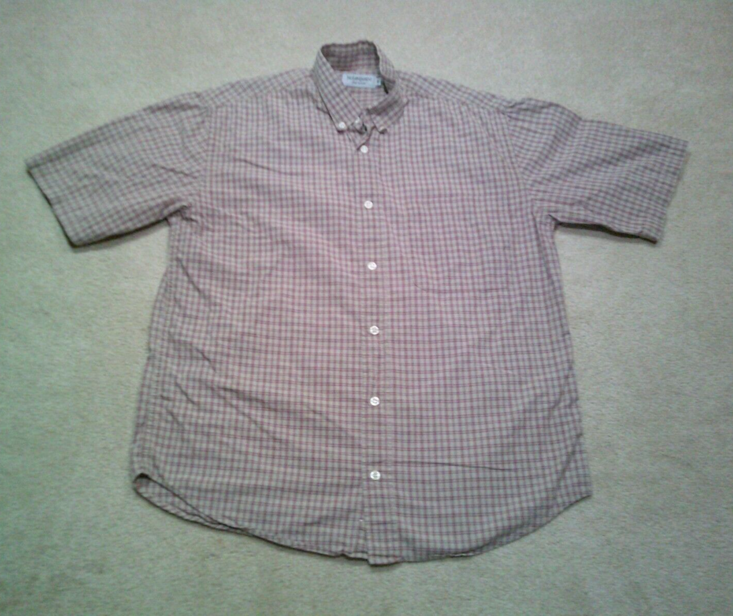 Camicia vintage Yves Saint Laurent con bottoni da uomo beige medio a quadretti