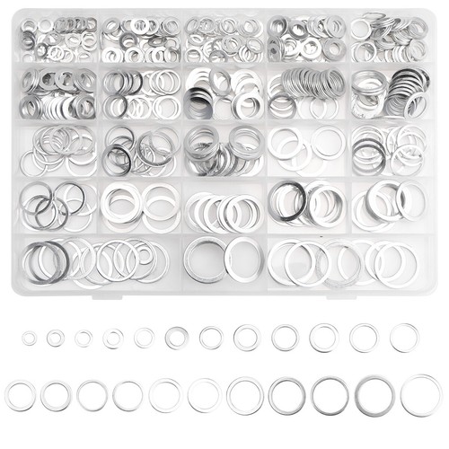 450 tlg ALU-Dichtring Sortiment Aluminium Dichtung Dichtungsring Satz O-Ring Set - Bild 4 von 5