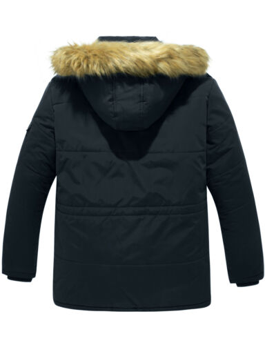 Soularge Men's Winter Parka Jacket Big and Tall Warm Jacket with Heavy Hooded - Picture 17 of 27
