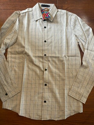 2 NEW mens WHATLEES COLLARED STRETCHY DRESS SHIRT button down KHAKI BLACK  small | eBay