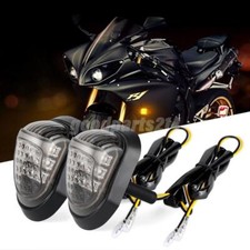 2X Smoke Flush Mount Motorcycle 9 LED Turn Signals Light Blinker Amber Indicator
