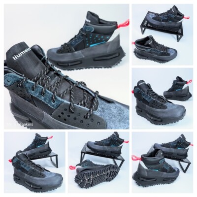 US 13.5 Adidas Men's Black Blue Grey Retro Boost Comfort Boot HU NMD 1 RYAT NWT